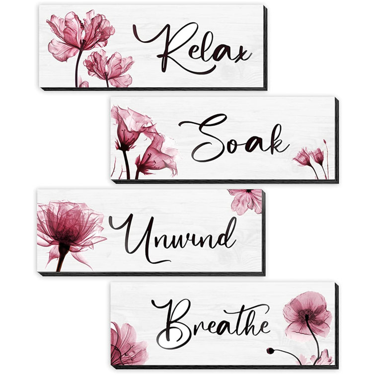 Ebern Designs 4 Piece Bathroom Wooden Wall Décor Set Wayfair